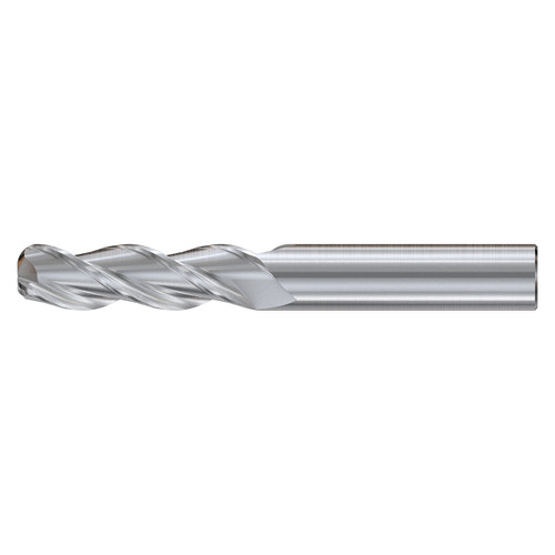 YG1 JAG97895 | 5/16" Diameter x 5/16" Shank x 13/16" LOC x 3" OAL x 0.030" Radius x 37 Degree Helix Angle 3 Flute Bright Coated Carbide JAG97 Corner Radius End Mill