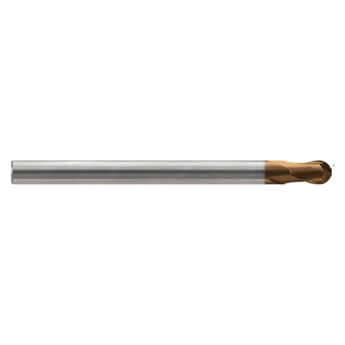 YG1 HPI90906 | 1.00mm Diameter x 6.00mm Shank x 1.00mm LOC x 50.00mm OAL x 0.50mm Radius x 30 Degree Helix Angle 2 Flute C-Coated Carbide HPI90 Ball End Mill