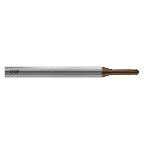 YG1 HPK45865 | 2.00mm Diameter x 4.00mm Shank x 1.50mm LOC x 55.00mm OAL x 1.00mm Radius x 30 Degree Helix Angle 2 Flute C-Coated Carbide HPK45 Ball End Mill