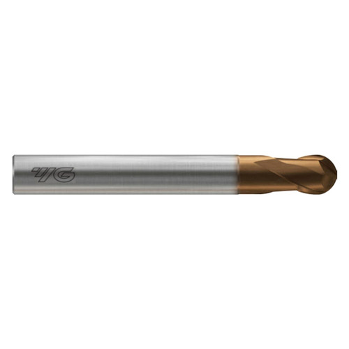 YG1 HPK46160 | 0.630" Diameter x 0.630" Shank x 0.630" LOC x 5.512" OAL 30 Degree Helix Angle 2 Flute C Coated Carbide Ball End Mill