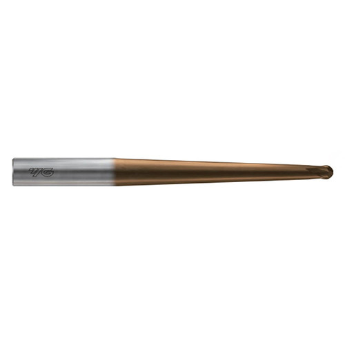 YG1 HPK47707 | 6.00mm Diameter x 8.00mm Shank x 12.00mm LOC x 50.00mm LBS x 100.00mm OAL x 3.00mm Radius x 30 Degree Helix Angle 2 Flute C-Coated Carbide HPK47 Ball End Mill