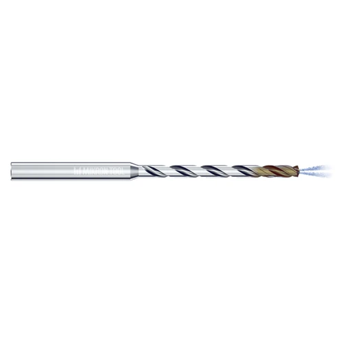 Mikron Tool 2.CD.100560.IC | CrazyDrill Cool SST-Inox 1.00 - 6.35mm Diameter Range x 6.00mm Shank x 56.00mm LOC x 112.00mm OAL 2 Flute eXedur SNP Coated Pilot Drill