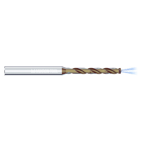 Mikron Tool 2.CD.060270.PTC | CrazyDrill Cool Titanium 1.00 - 6.35mm Diameter Range x 4.00mm Shank x 16.20mm LOC x 68.00mm OAL 2 Flute eXedur SNP Coated Coolant Fed Drill