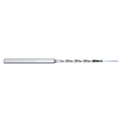 Mikron Tool 2.CD.150390.CS | CrazyDrill Cool 0.75 - 6.00mm Diameter Range x 6.00mm Shank x 58.50mm LOC x 113.50mm OAL 2 Flute eXedur RI/RIP Coated Pilot Drill