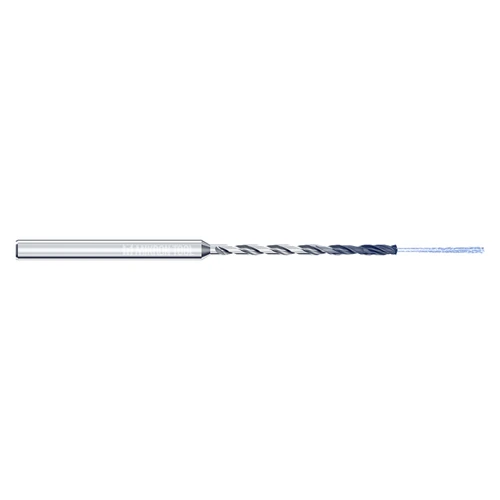 Mikron Tool 2.CD.150110.XL | CrazyDrill Cool XL 1.00 - 6.00mm Diameter Range x 4.00mm Shank x 16.50mm LOC x 60.00mm OAL 2 Flute eXedur SL Coated Pilot Drill