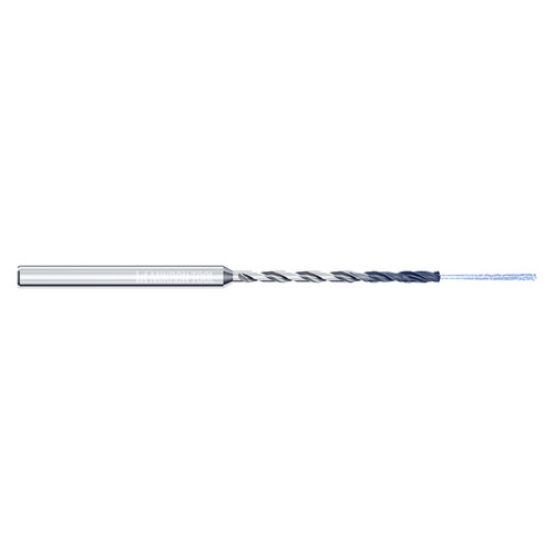 Mikron Tool 2.CD.150300.XL | CrazyDrill Cool XL 1.00 - 6.00mm Diameter Range x 4.00mm Shank x 45.00mm LOC x 92.00mm OAL 2 Flute eXedur SL Coated Pilot Drill