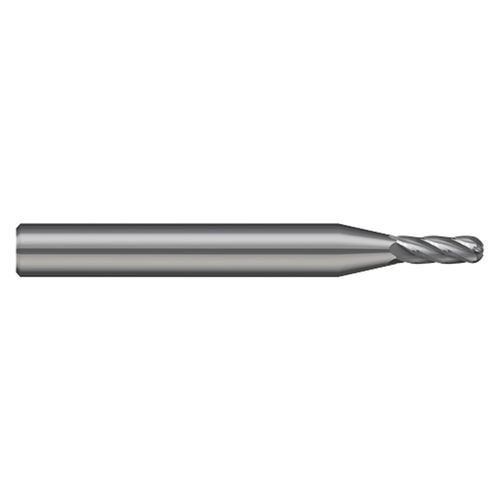 Harvey Tool 715040 | 0.040" Cutter Diameter x 0.120" LOC x 1/8" Shank x 1-1/2" OAL 5 Flute Uncoated Carbide Miniature Ball End Mill