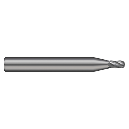 Harvey Tool 714880 | 0.080" Cutter Diameter x 0.120" LOC x 1/8" Shank x 1-1/2" OAL 5 Flute Uncoated Carbide Miniature Ball End Mill