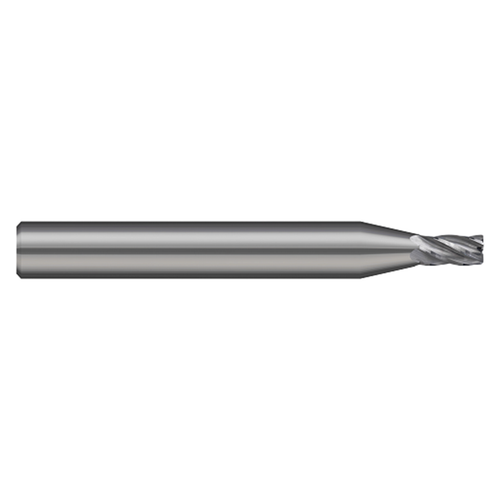 Harvey Tool 719430 | 0.250" Cutter Diameter x 1/4" Shank x 0.375" LOC x 2-1/2" OAL x 0.030" Radius 5 Flute Uncoated Carbide Miniature Corner Radius End Mill