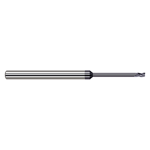 Harvey Tool 801725-C3 | 0.025" Cutter Diameter x 0.037" LOC x 1/8" Shank x 2-1/2" OAL 4 Flutes C3 Coated Carbide Miniature Square End Mill