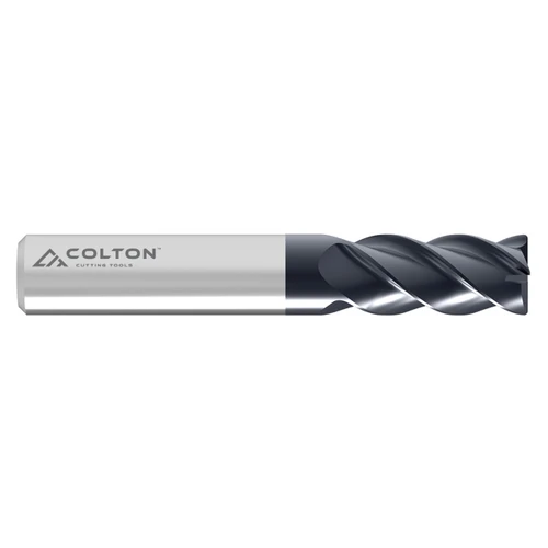 Colton Industrial Tools 63060 | 1/8" Diameter x 1/8" Shank x 1/2" LOC x 1-1/2" OAL x 0.015" Radius 4 Flute AlTiN Coated Carbide Corner Radius End Mill