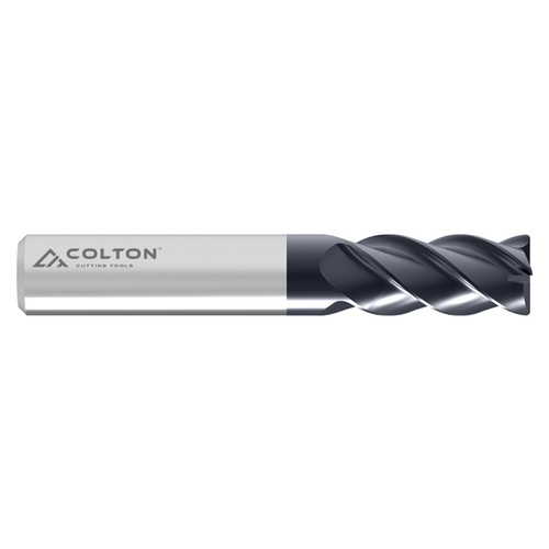 Colton Industrial Tools 63097 | 1/2" Diameter x 1/2" Shank x 1" LOC x 3" OAL x 0.045" Radius 4 Flute AlTiN Coated Carbide Corner Radius End Mill