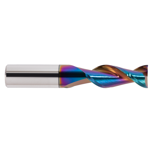 Garr Tool 41662 | 8.00mm Diameter x 8.000" Shank x 19.00mm LOC x 65.00mm OAL x 41 Degree Helix Angle 2 Flute MAYURA Coated Square End Mill
