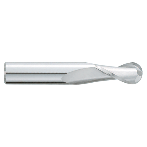 Garr Tool 47140 | 10.00mm Diameter x 10.000" Shank x 25.00mm LOC x 70.00mm OAL x 30 Degree Helix Angle 2 Flute Ball End Mill