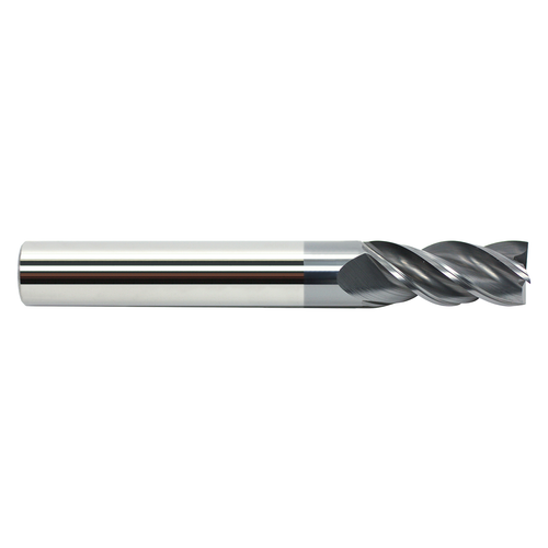 Garr Tool 50242 | 10.00mm Diameter x 10.000" Shank x 22.00mm LOC x 70.00mm OAL x 35 Degree Helix Angle 4 Flute ALCRN Coated Square End Mill