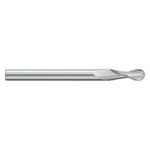 Garr Tool 97230 | 12.00mm Diameter x 12.000" Shank x 25.00mm LOC x 100.00mm OAL x 30 Degree Helix Angle 2 Flute Ball End Mill