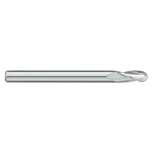 Garr Tool 98230 | 12.00mm Diameter x 12.000" Shank x 25.00mm LOC x 100.00mm OAL x 30 Degree Helix Angle 3 Flute Ball End Mill