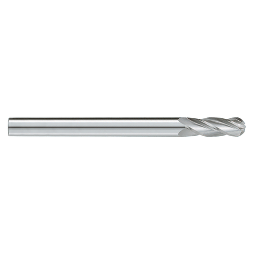 Garr Tool 99240 | 12.00mm Diameter x 12.000" Shank x 50.00mm LOC x 100.00mm OAL x 30 Degree Helix Angle 4 Flute Ball End Mill