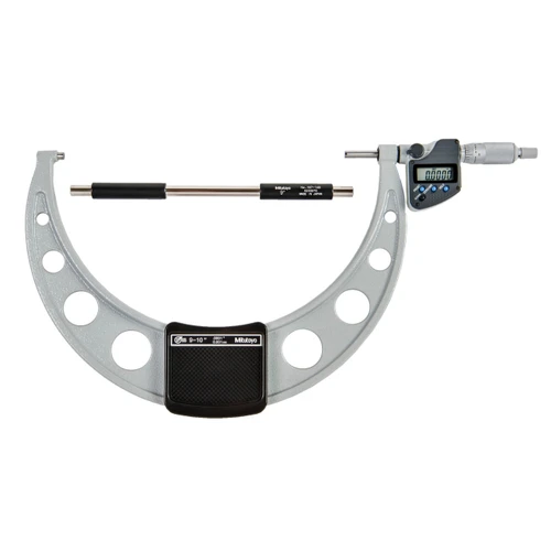 Mitutoyo 293-355-30 | 9.000" - 10.000" Range x 0.0001" Resolution x ±0.00015" Accuracy x 18.00mm Thimble IP65 Emel Coated Hardened Steel 293 Series Electronic Outside Micrometer