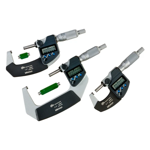 Mitutoyo 293-960-32 | 0 - 3.000" Range x 0.00005" Resolution x ±0.00005" Accuracy x 18.00mm Thimble Emel Coated Hardened Steel 293 Series Electronic Outside Micrometer