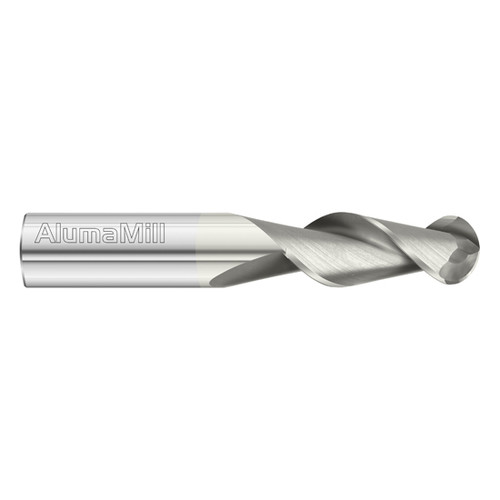 Fullerton Tool 38117 | 1/2" Diameter x 1/2" Shank x 1-1/4" LOC x 3" OAL 2 Flute FC19 Solid Carbide Ball End Mill