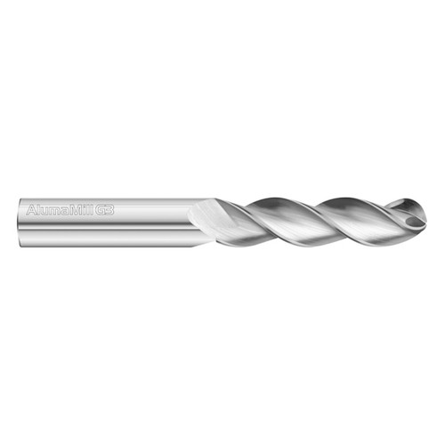 Fullerton Tool 27803 | 20mm Diameter x 20mm Shank x 63mm LOC x 150mm OAL 3 Flute Uncoated Solid Carbide Ball End Mill