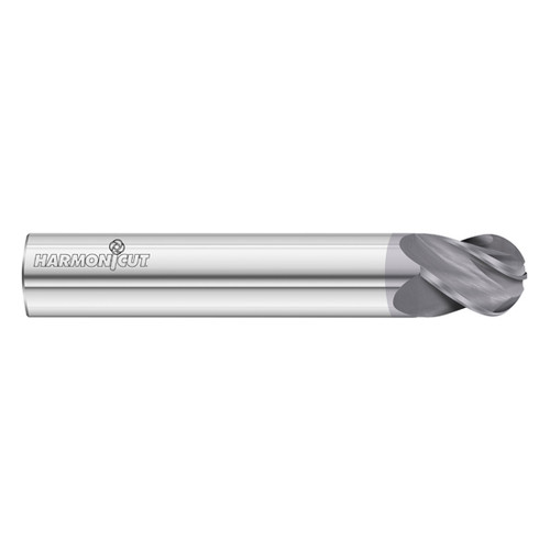 Fullerton Tool 34928 | 3/8" Diameter x 3/8" Shank x 1/2" LOC x 2-1/2" OAL 4 Flute FC18 Solid Carbide Ball End Mill