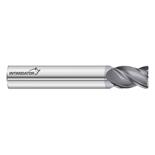 Fullerton Tool 34371 | Intimidator Series 3/16" Diameter, 3/8" Length of Cut, 3/16" Shank, 0.010" Chamfer, 2" Overall Solid Carbide FC18 Coated Corner Chamfer End Mill