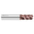 Fullerton Tool 37637 | 1/2" Diameter x 1/2" Shank x 1" LOC x 3" OAL 5 Flute FC20 Solid Carbide Radius End Mill