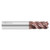 Fullerton Tool 37581 | 3/8" Diameter x 3/8" Shank x 1/2" LOC x 2-1/2" OAL 5 Flute FC20 Solid Carbide Radius End Mill
