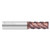 Fullerton Tool 35607 | 5/8" Diameter x 5/8" Shank x 1-1/4" LOC x 3-1/2" OAL 4 Flute FC20 Solid Carbide Radius End Mill