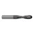 Harvey Tool 49593-C4 | 3/32" Diameter x 1/8" Shank x 0.2790" LOC x 1-1/2" OAL 2FL Amorphous Diamond Coated Carbide Ball End Mill
