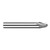 Harvey Tool 867800 | 22.5 Degree Taper Angle per Side 1/8" Diameter x 1/8" Shank x 0.1270" LOC x 1-1/2" OAL 2FL Uncoated Solid Carbide Tapered End Mills