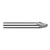 Harvey Tool 75052 | 10 Degree Taper Angle per Side 1/8" Diameter x 1/8" Shank x 0.3070" LOC x 1-1/2" OAL 2FL Uncoated Solid Carbide Tapered End Mills