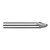 Harvey Tool 75105 | 15 Degree Taper Angle per Side 1/4" Diameter x 1/4" Shank x 0.2430" LOC x 2-1/2" OAL 2FL Uncoated Solid Carbide Tapered End Mills
