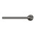 Harvey Tool 947464 | 300 Degree Sperical Ball 1" Diameter x 7/16" Shank x 0.9390" LOC x 5" OAL 6FL Uncoated Carbide Undercutting End Mill