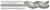 Fullerton Tool 27161 | 1/8" Diameter x 1/8" Shank x 3/4" LOC x 2" OAL 3 Flute FC5 Solid Carbide Corner Radius End Mill