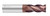 Fullerton Tool 35382 | 3/8" Diameter x 3/8" Shank x 3/4" LOC x 2-1/2" OAL 4 Flute FC20 Solid Carbide Corner Radius End Mill