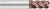 Fullerton Tool 37622 | 12mm Diameter x 12mm Shank x 25mm LOC x 100mm OAL 5 Flute FC20 Solid Carbide Corner Radius End Mill