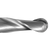 Detail photograph of the flutes on a Colton Cutting Tools 61530 | Carbide End Mill 2 Flute Ball End Long 5/16" Diameter x 1 1/8" LOC x 3" OAL end mill.