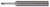 Photograph of a Micro 100 MRR-020-150-070X | 0.0700" Min Bore DIA x 0.150" Max Bore Depth x 0.0200" Tooth Width x 0.0200" Projection x 0.1250" (1/8) Shank DIA x 1.50" (1-1/2) Overall Length  - Carbide Standard-Miniature Retaining Ring Grooving Right Hand, AlTiN Coated