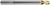 Photograph of a Helical Solutions 83442 |H35AL-RN-LX-30125 0.1250" (1/8) Cutter DIA x 0.1250" (1/8) Shank DIA x 0.1562" (5/32) Length of Cut x 3.0000" (3) Overall Length x 1.2500" (1-1/4) Reach Carbide 35° Helix Square End Mill for Aluminum, 3 Flutes, ZPLUS Coated - (H35AL-RN-LX-30125)