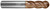 Photograph of a Helical Solutions 83284 |HSV-R-40250-BN 0.2500" (1/4) Cutter DIA x 0.2500" (1/4) Shank DIA x 0.7500" (3/4) Length of Cut x 2.5000" (2-1/2) Overall Length Carbide Ball End Mill for Stainless and High Temp, 4 Flutes, TPLUS Coated - (HSV-R-40250-BN)