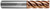 Photograph of a Helical Solutions 84090 |HSM-053-50093 0.0937" (3/32) Cutter DIA x 0.2500" (1/4) Shank DIA x 0.5000" (1/2) Length of Cut x 2.5000" (2-1/2) Overall Length Carbide Square End Mill for Stainless and High Temp, 5 Flutes, TPLUS Coated - (HSM-053-50093)