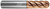 Photograph of a Helical Solutions 83367 |HEV-SR-60375-BN 0.3750" (3/8) Cutter DIA x 0.3750" (3/8) Shank DIA x 0.7500" (3/4) Length of Cut x 2.5000" (2-1/2) Overall Length Carbide Ball End Mill for Stainless and High Temp, 6 Flutes, TPLUS Coated - (HEV-SR-60375-BN)
