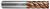 Photograph of a Helical Solutions 83326 |HEV-L-60250-R.060 0.2500" (1/4) Cutter DIA x 0.2500" (1/4) Shank DIA x 0.0600" Radius x 1.2500" (1-1/4) Length of Cut x 3.0000" (3) Overall Length Carbide Corner Radius End Mill for Stainless and High Temp, 6 Flutes, TPLUS Coated - (HEV-L-60250-R.060)