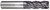 Photograph of a Helical Solutions 83468 |HSVR-C-R-40375-R.030 0.3750" (3/8) Cutter DIA x 0.3750" (3/8) Shank DIA x 0.0300" Radius x 1.0000" (1) Length of Cut x 3.0000" (3) Overall Length Carbide Corner Radius End Mill for Steel, 4 Flutes, APLUS Coated - (HSVR-C-R-40375-R.030)