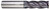 Photograph of a Helical Solutions 83216 |HSV-R-40125-R.020 0.1250" (1/8) Cutter DIA x 0.1250" (1/8) Shank DIA x 0.0200" Radius x 0.5000" (1/2) Length of Cut x 2.5000" (2-1/2) Overall Length Carbide Corner Radius End Mill for Steel, 4 Flutes, APLUS Coated - (HSV-R-40125-R.020)