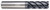 Photograph of a Helical Solutions 83073 |HEV-C-M-50187-R.030 0.1875" (3/16) Cutter DIA x 0.1875" (3/16) Shank DIA x 0.0300" Radius x 0.7500" (3/4) Length of Cut x 2.5000" (2-1/2) Overall Length Carbide Corner Radius End Mill for Steel, 5 Flutes, APLUS Coated - (HEV-C-M-50187-R.030)