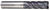 Photograph of a Helical Solutions 45259W |HEV-S-50500-R.120 0.5000" (1/2) Cutter DIA x 0.5000" (1/2) Shank DIA x 0.1200" Radius x 0.6250" (5/8) Length of Cut x 2.5000" (2-1/2) Overall Length Carbide Corner Radius End Mill for Steel, 5 Flutes, APLUS Coated - (HEV-S-50500-R.120)